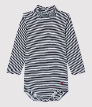 Stripped Turtleneck Onesie