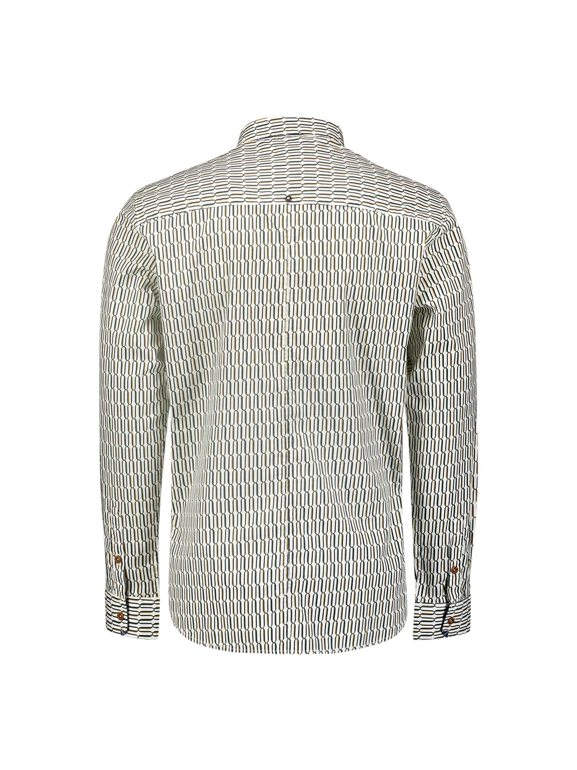 Stylish Winter Shirt with Dynamic All-Over Pattern | White
