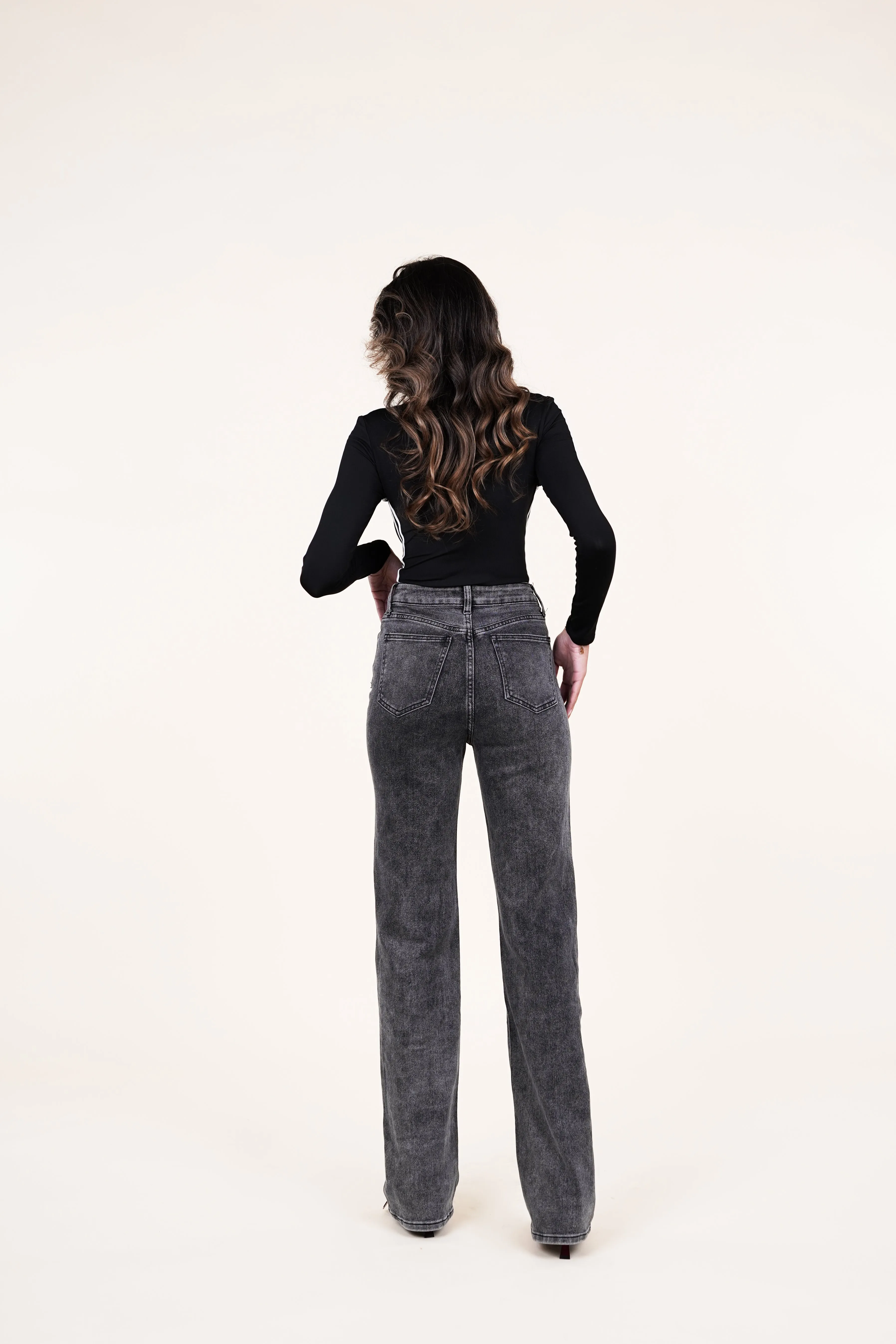 Tall straight leg jeans grijs - Lux