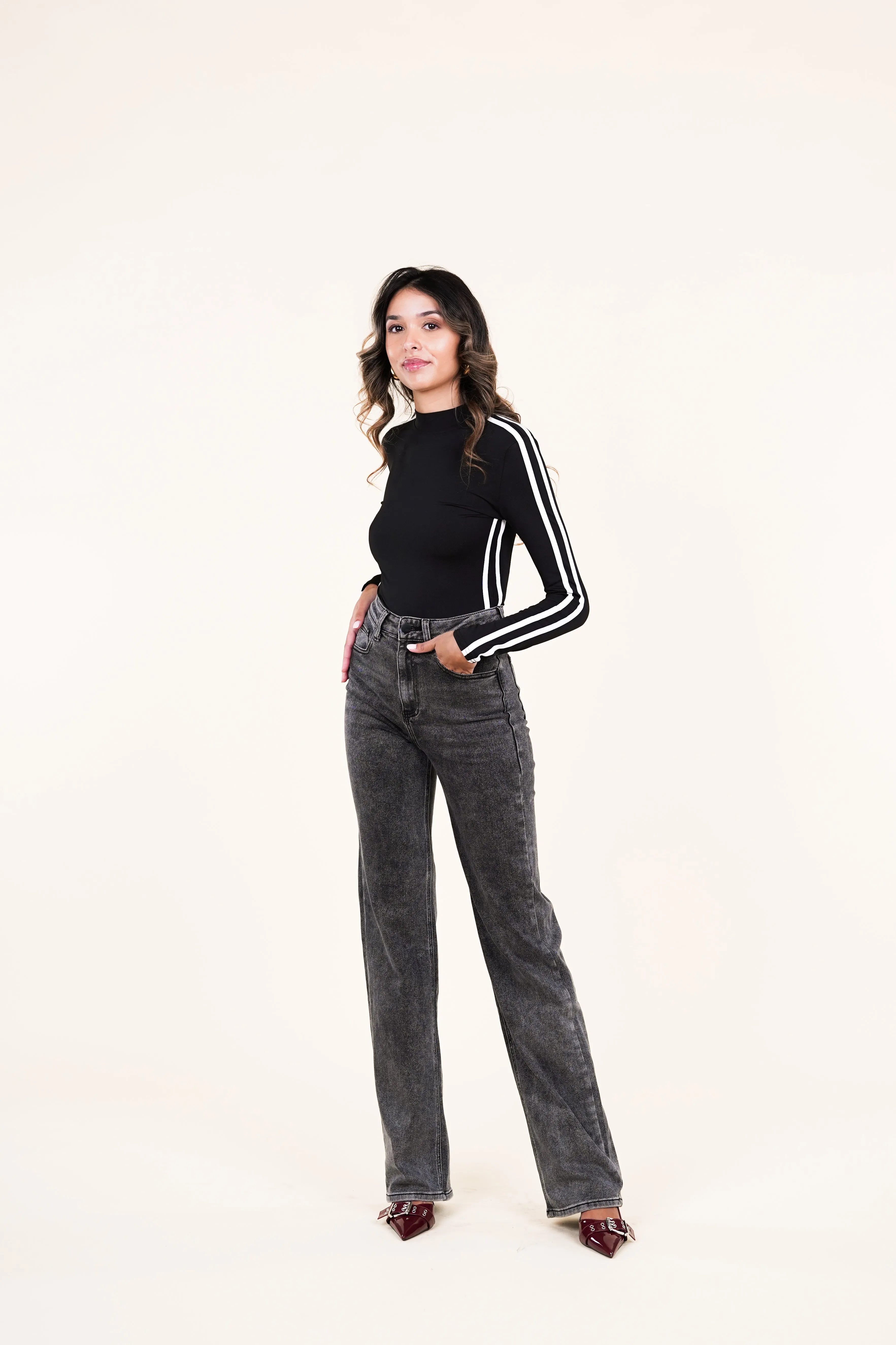 Tall straight leg jeans grijs - Lux