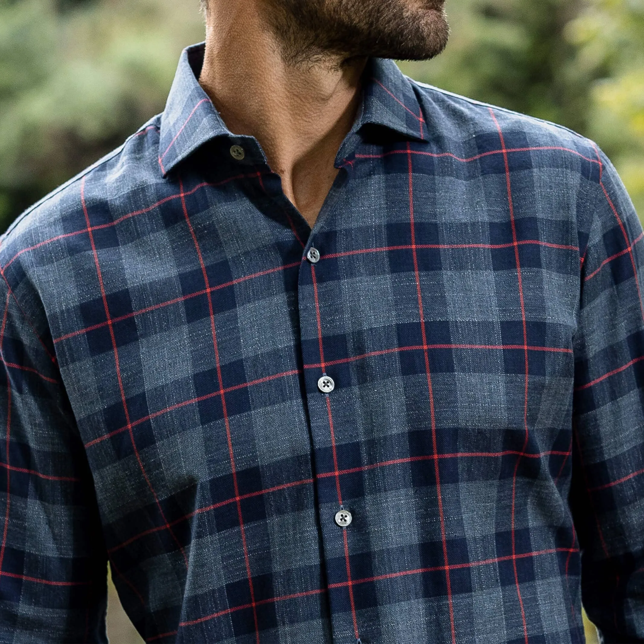 The Navy Klein Check Custom Shirt