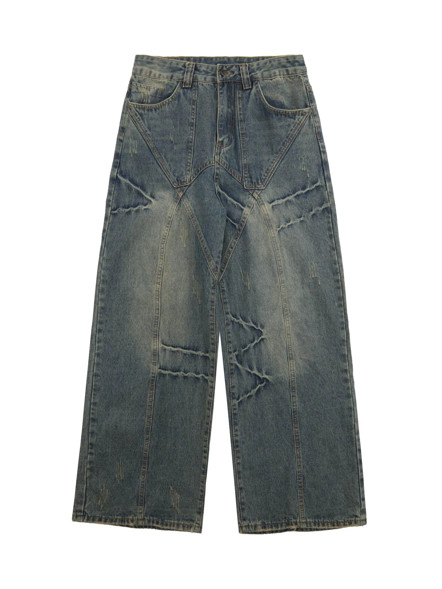 Thesupermade Deconstructed Design Wash Jeans