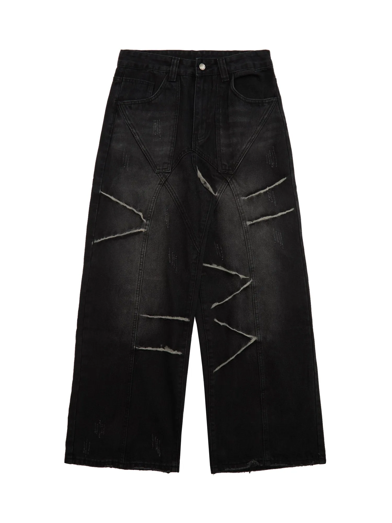Thesupermade Deconstructed Design Wash Jeans