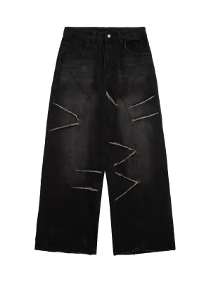 Thesupermade Deconstructed Design Wash Jeans