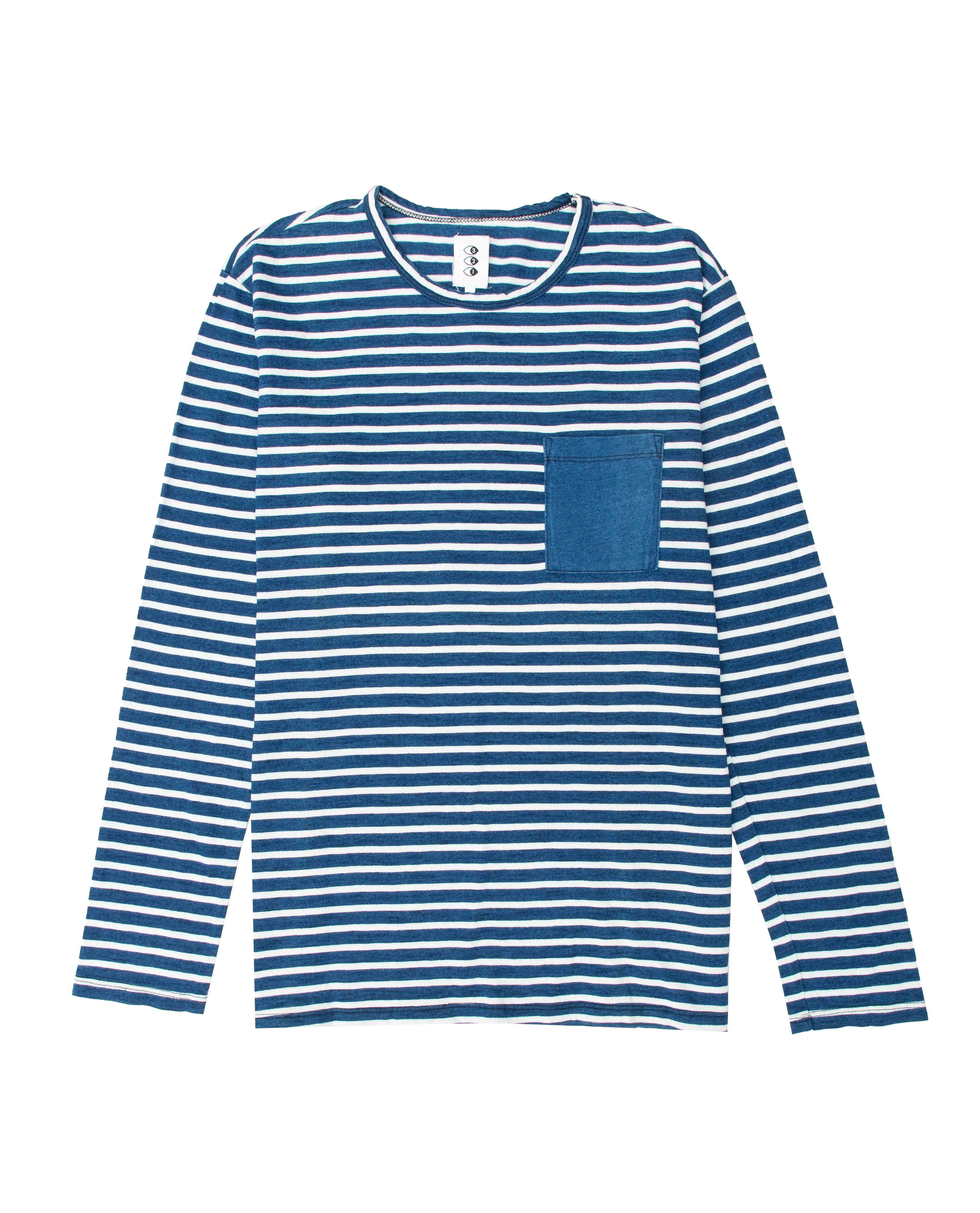 Thick Stripe Indigo Crewneck