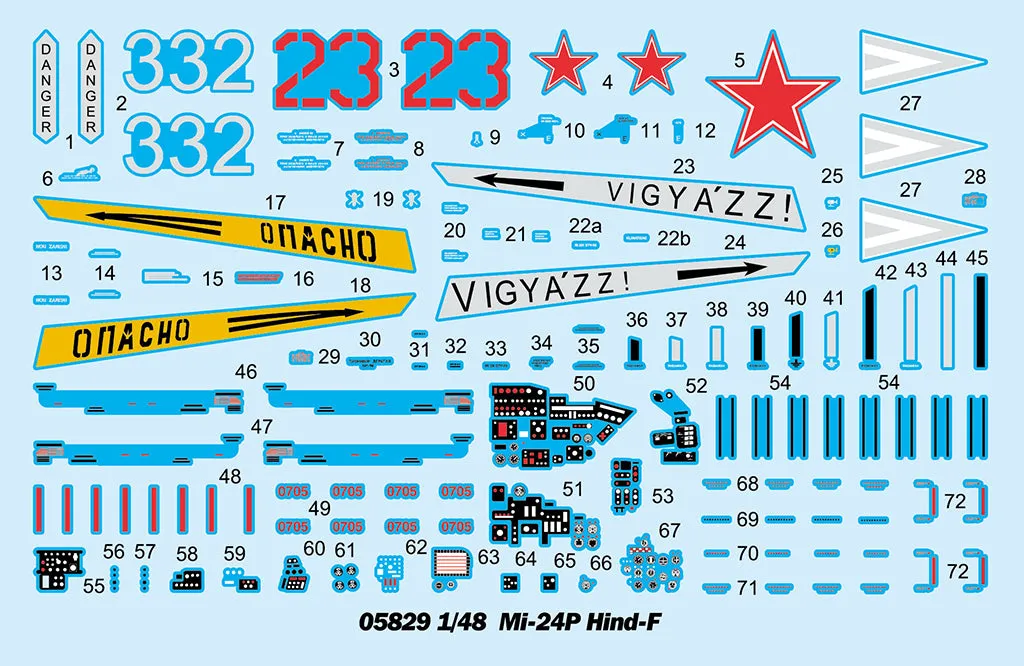 Trumpeter 05829 1/48 Mil Mi-24P Hind F Russian Attack Helicopter kit