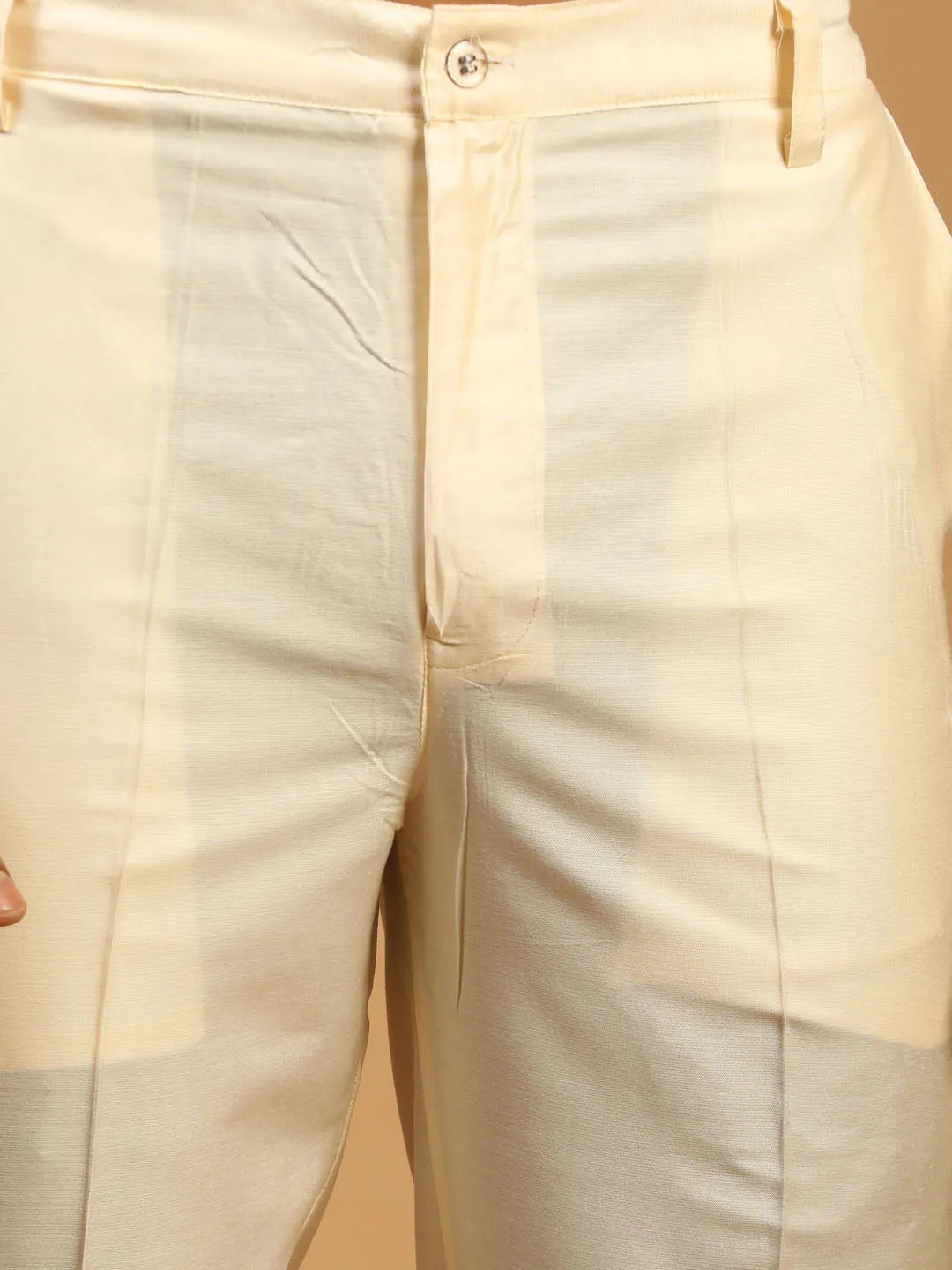 Vastramay Men's Pink Kurta Pant Combo