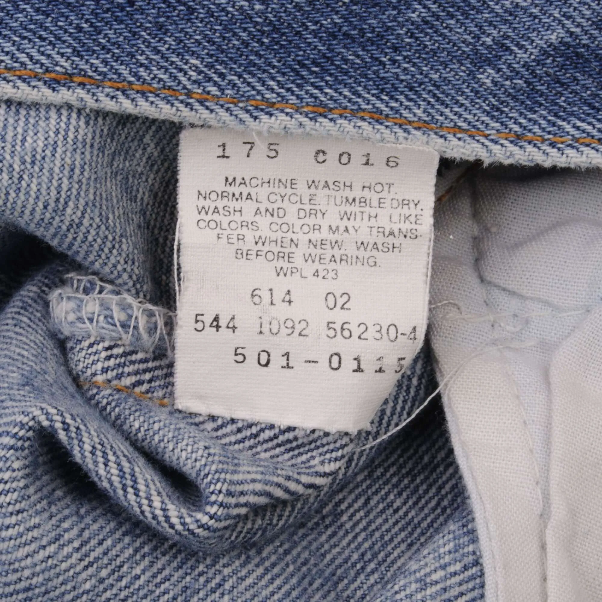 VINTAGE LEVIS 501 JEANS INDIGO 1980S SIZE W36 L30 MADE IN USA