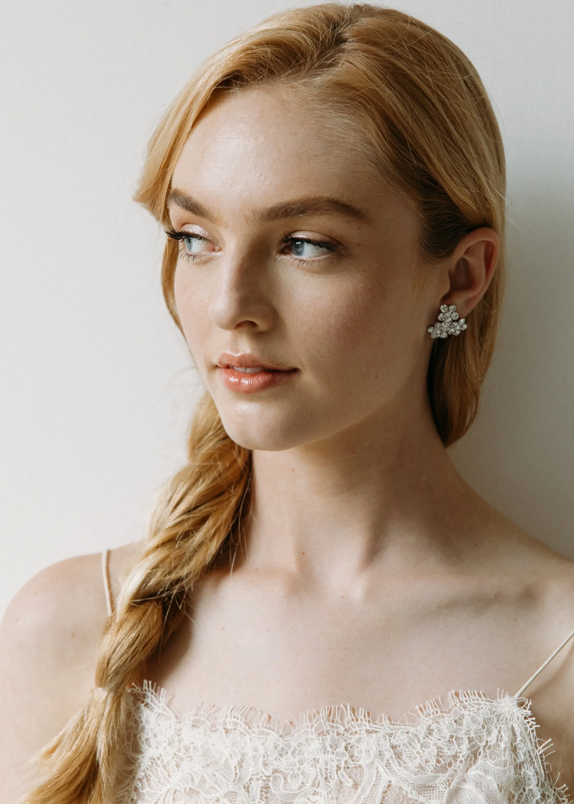 Violet Stud Earrings -- Crystal