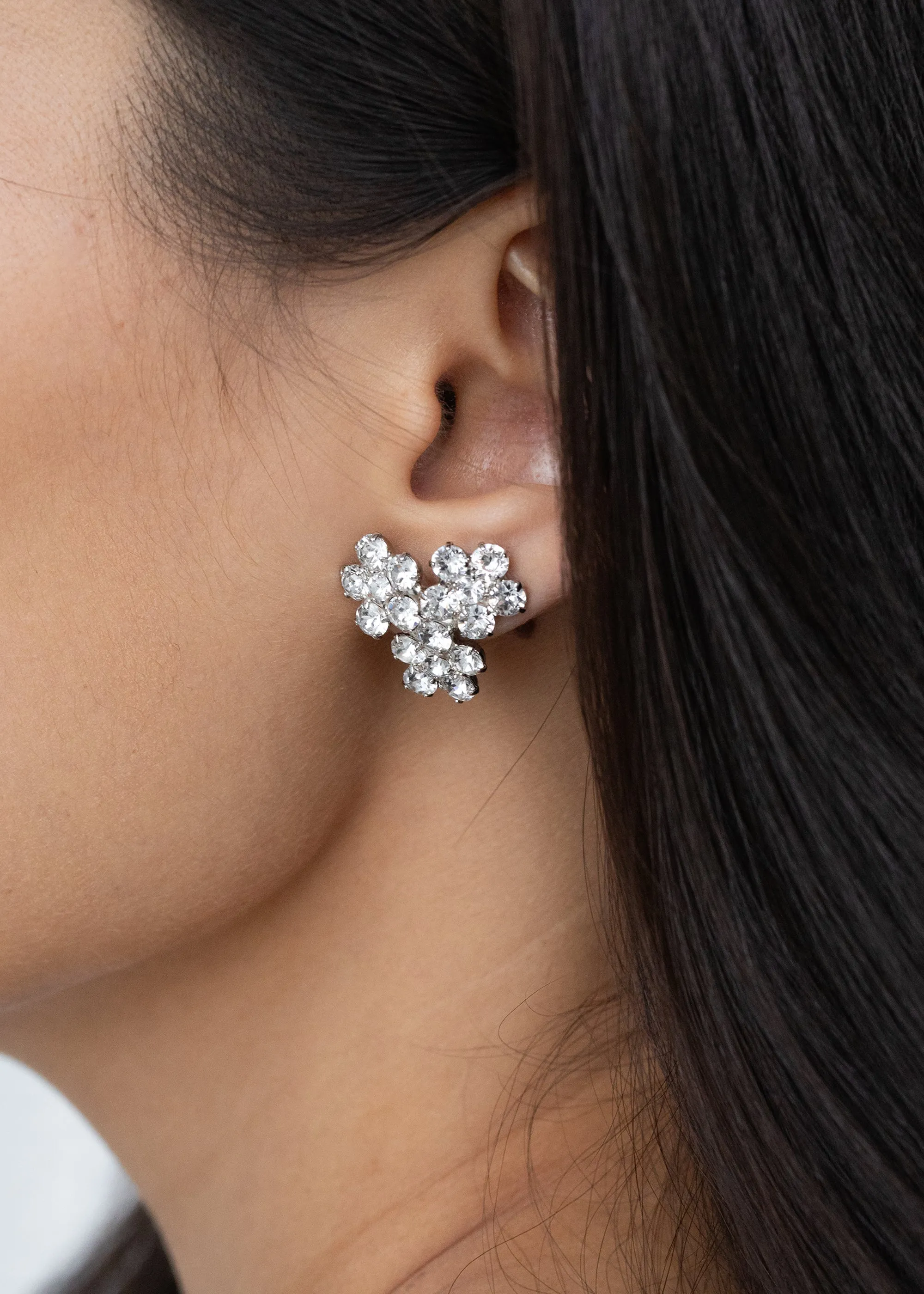Violet Stud Earrings -- Crystal