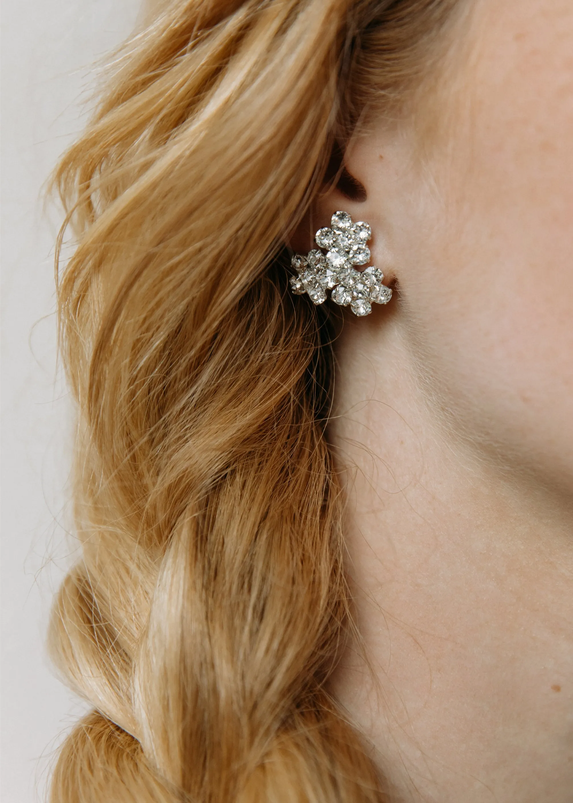 Violet Stud Earrings -- Crystal