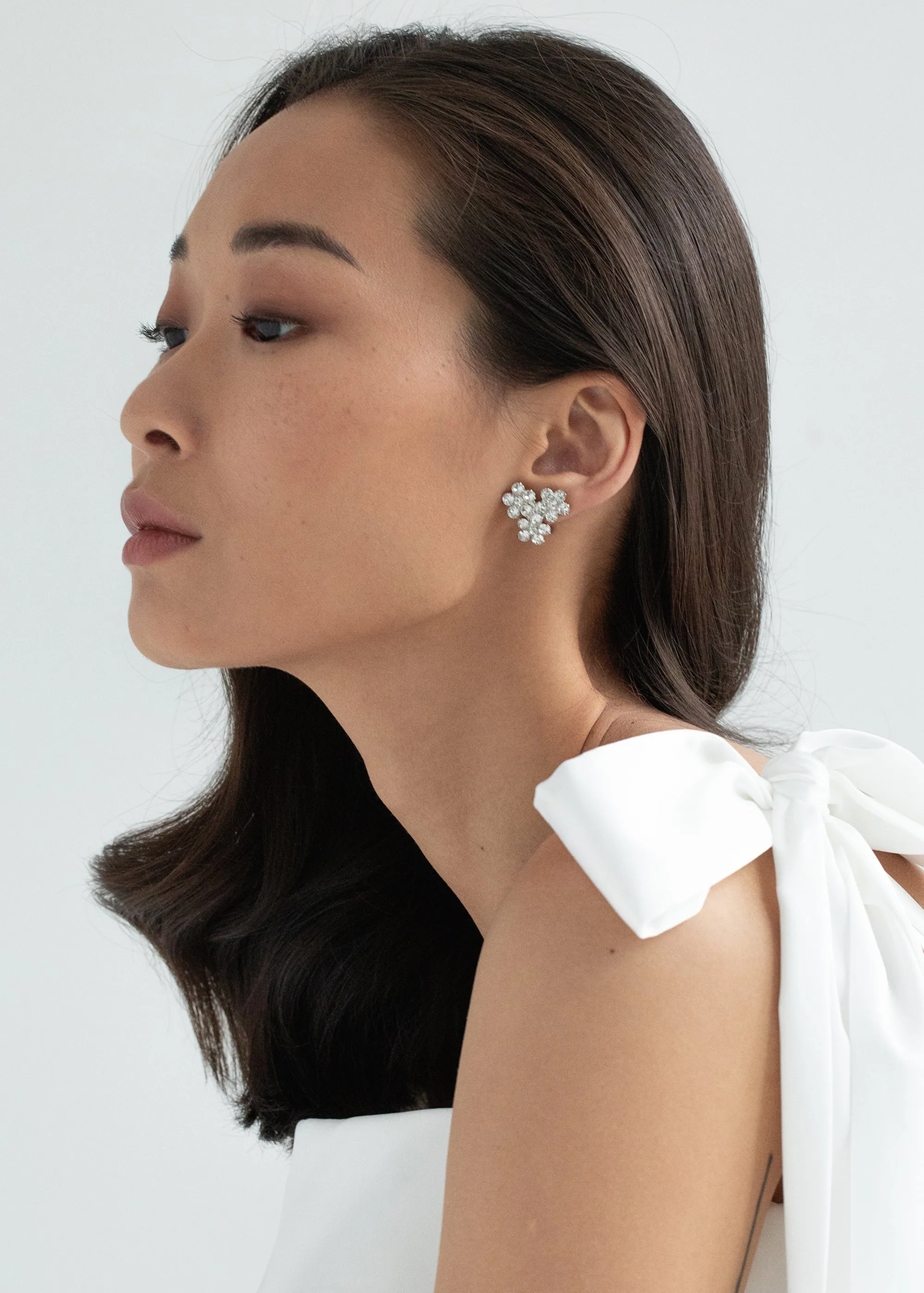 Violet Stud Earrings -- Crystal
