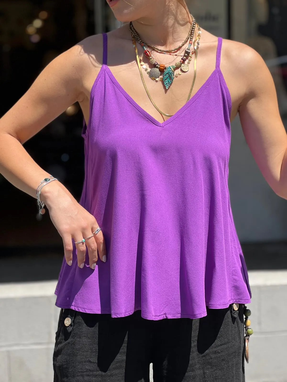 White Viscose Tunic with Adjustable Strap
