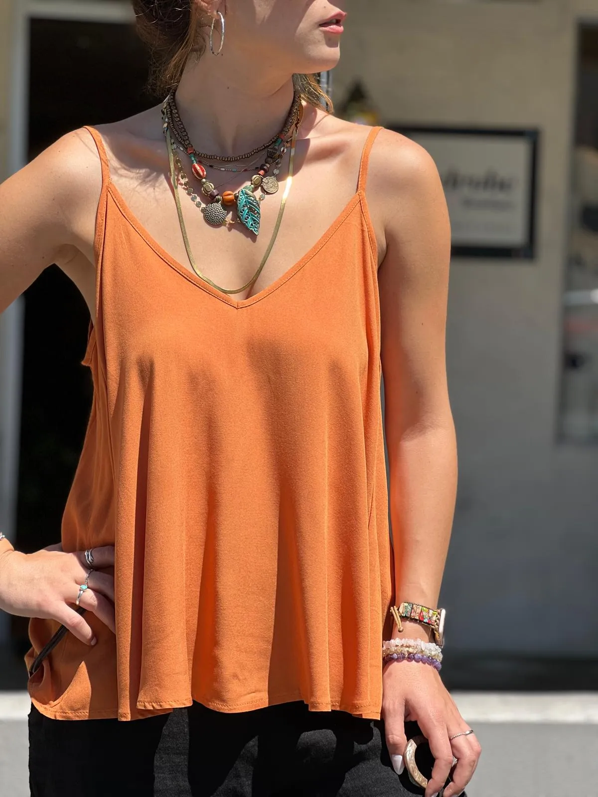 White Viscose Tunic with Adjustable Strap