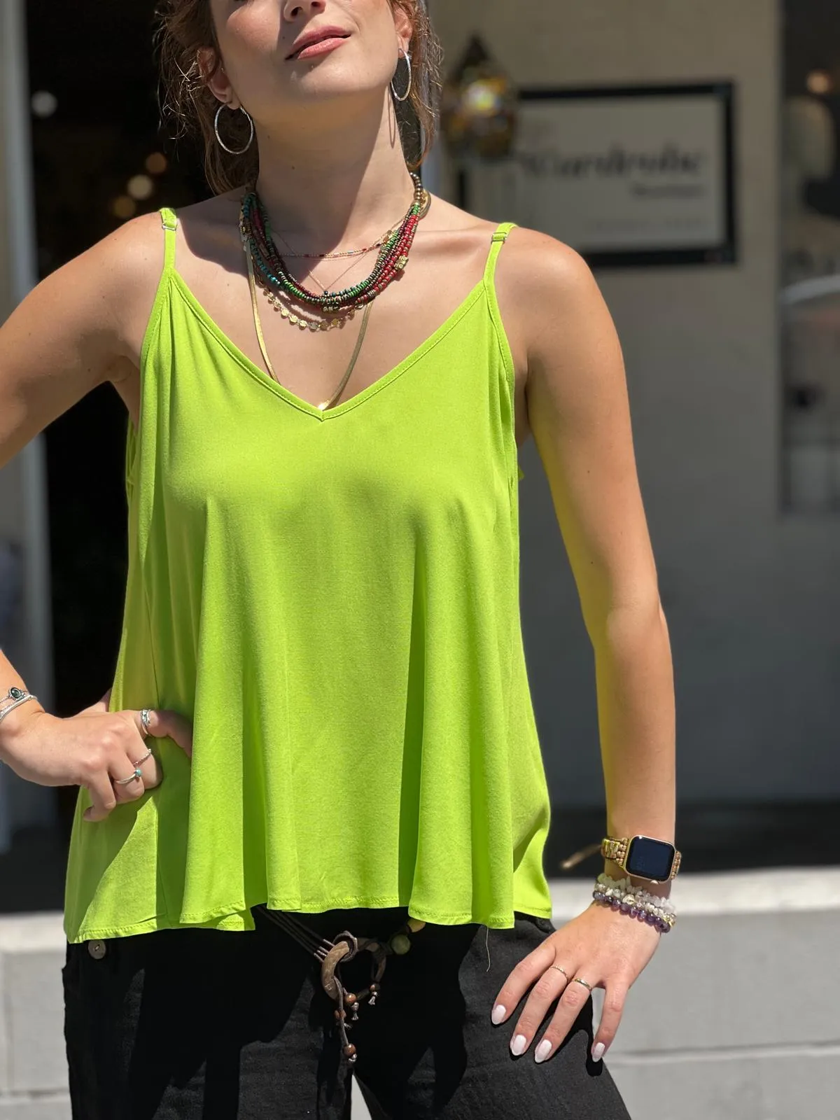 White Viscose Tunic with Adjustable Strap
