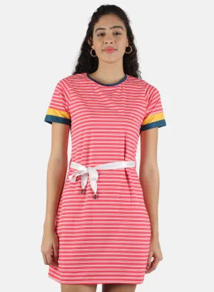 Women Pink Stripe Tunic