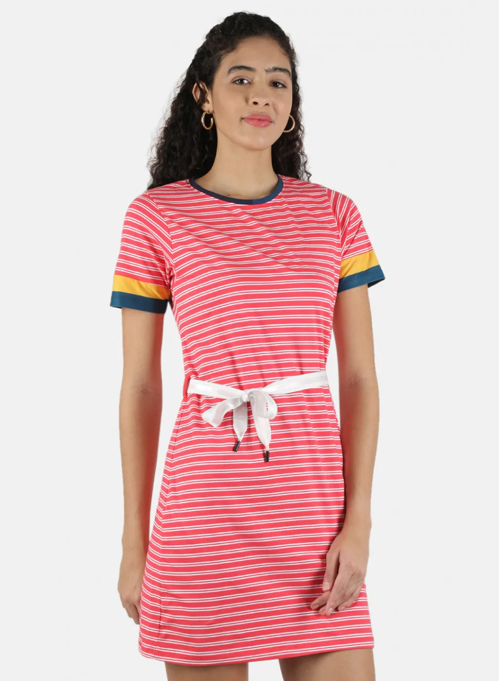 Women Pink Stripe Tunic