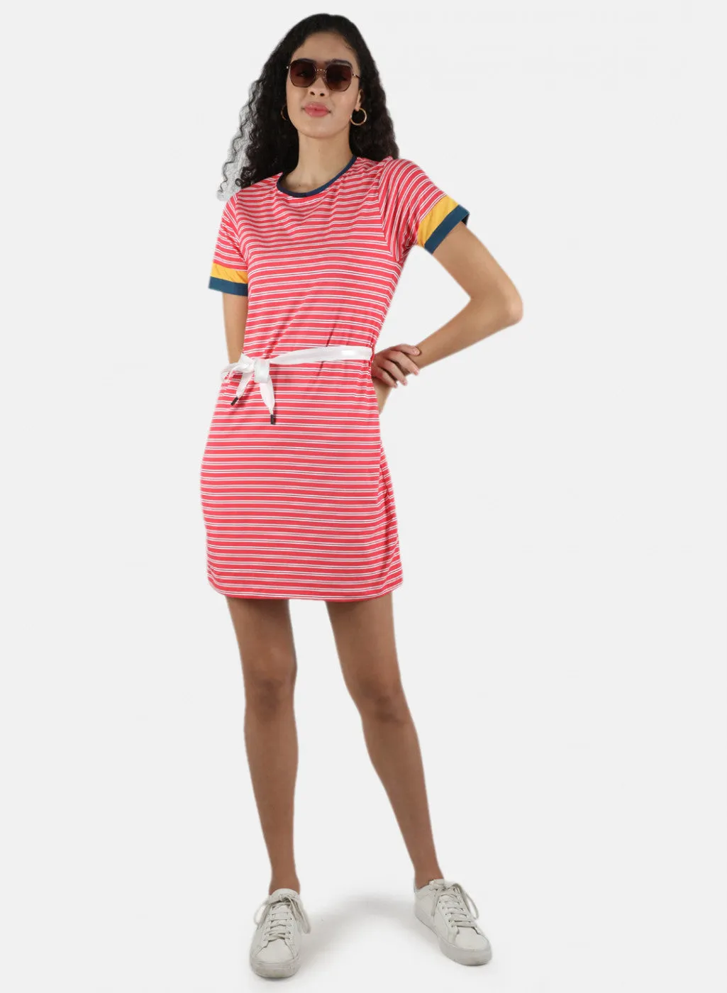 Women Pink Stripe Tunic