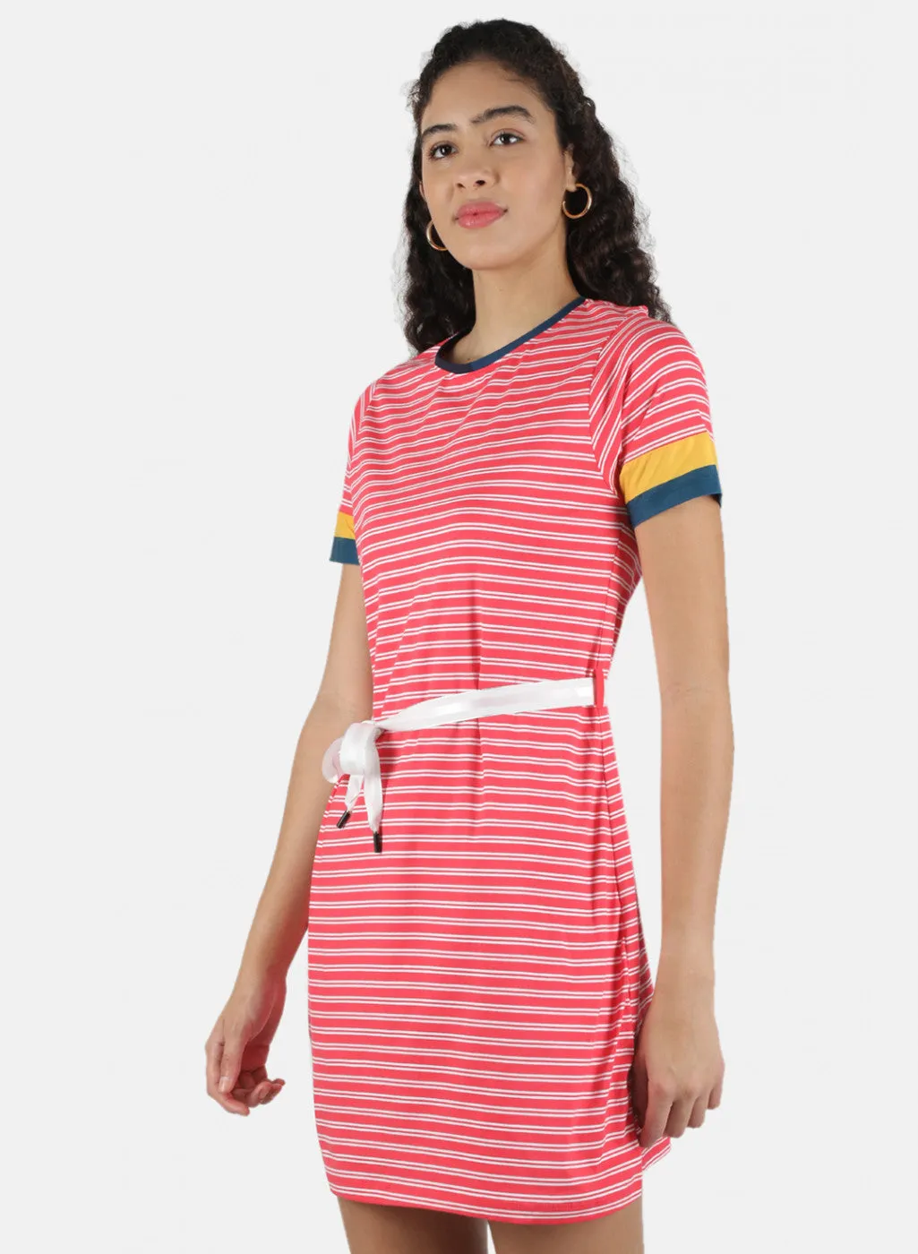 Women Pink Stripe Tunic
