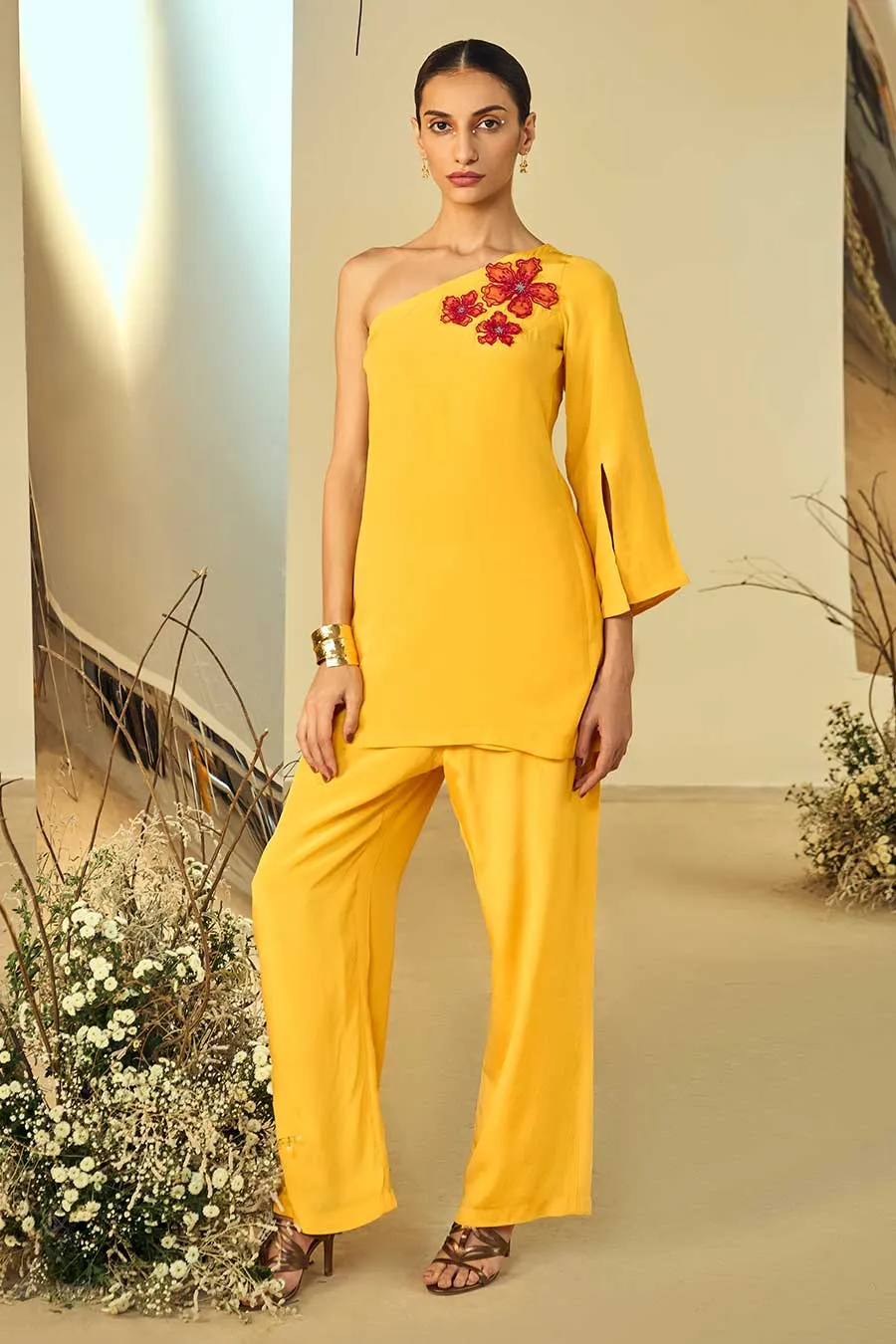 Yellow Daffodil Embellished Co-Ord Set