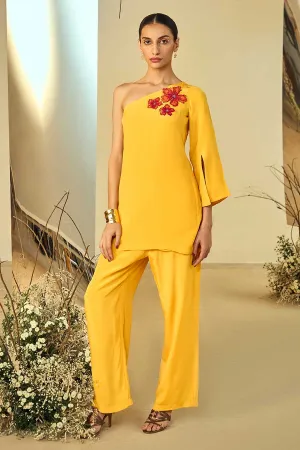 Yellow Daffodil Embellished Co-Ord Set